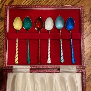 Ela Danish Vintage Set of 6 Sterling Spoons